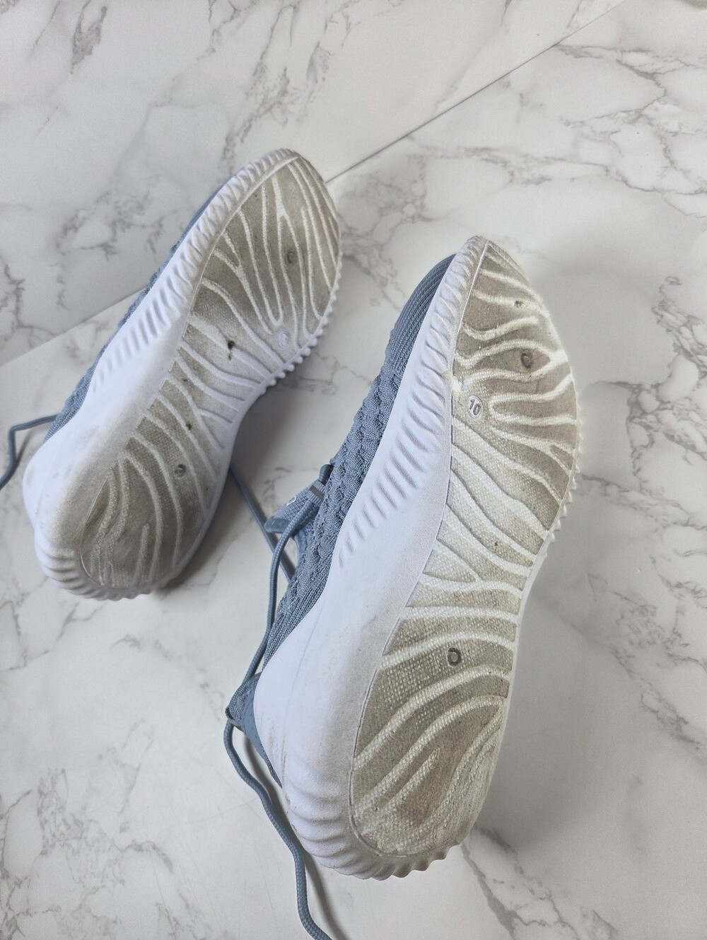 Danskin Light Blue Knit Slip-On Sneakers with Lace Detail(B41) - Picture 9 of 11